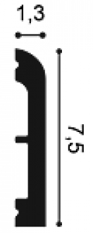 Плінтус гнучкий Orac Decor SX183F поліуретан, білий 13x75 мм, 2 м