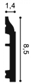 Плінтус гнучкий Orac Decor SX172F поліуретан, білий 14x85 мм, 2 м