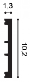 Плінтус дюрополімерний Orac Decor SX163, білий 13х102 мм, 2 м