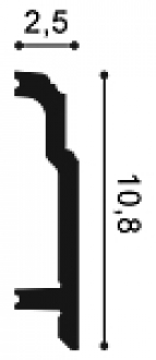 Плінтус гнучкий Orac Decor SX155F поліуретан, білий 25x108 мм, 2 м