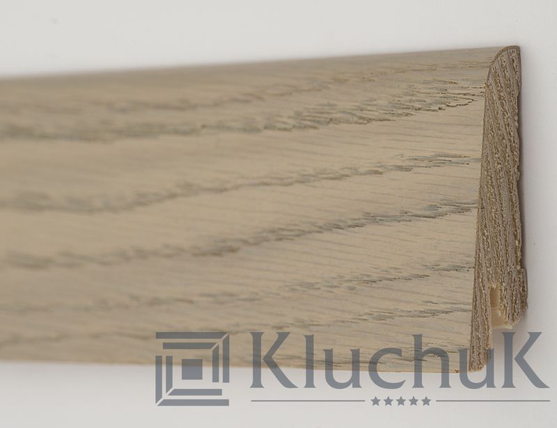 Плінтус дерев'яний Kluchuk Рустик 80 Срібний Дуб, 19х80х2200 мм