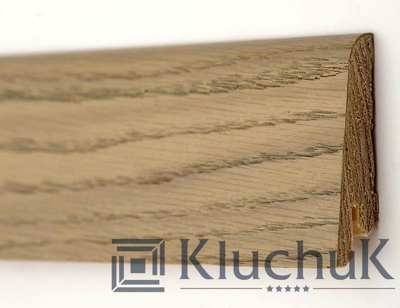 Плінтус дерев'яний Kluchuk Рустик 60 Дуб Срібний, 19х60х2200 мм