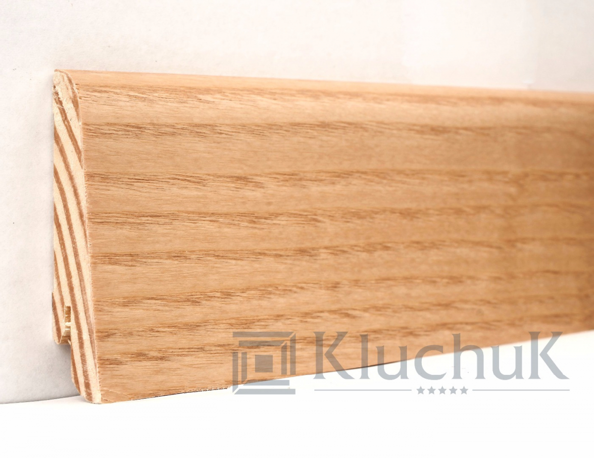 Плінтус дерев'яний Kluchuk Євро Ясен натур, 18х60х2400 мм