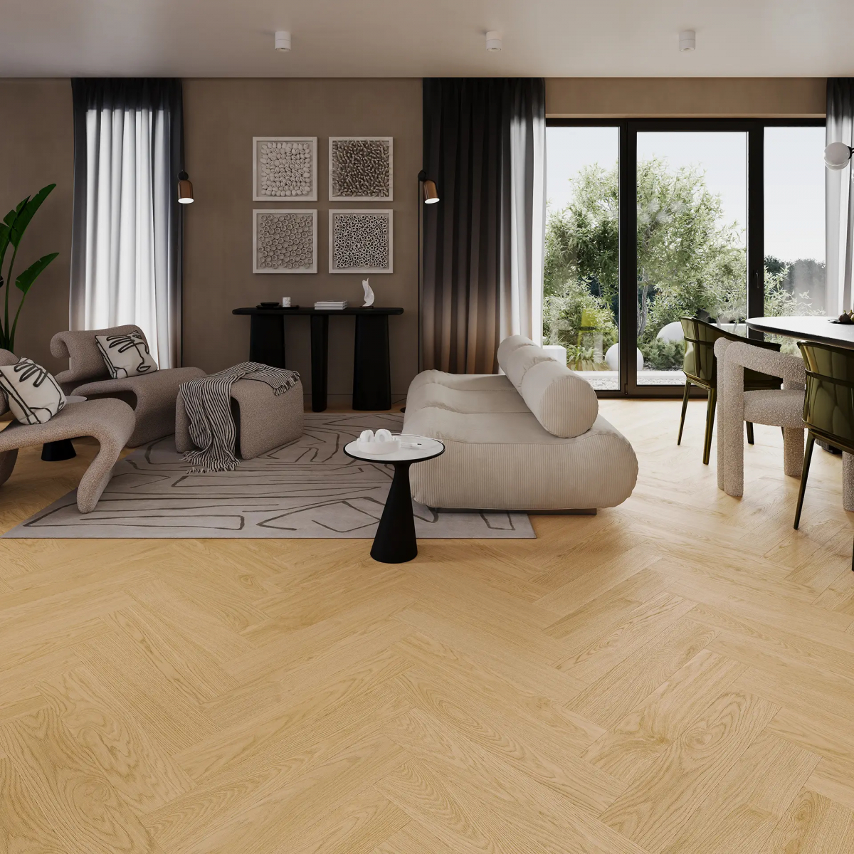 Вінілова підлога Barlinek Next Step HB Aura Дуб Benjamin Класична Ялинка