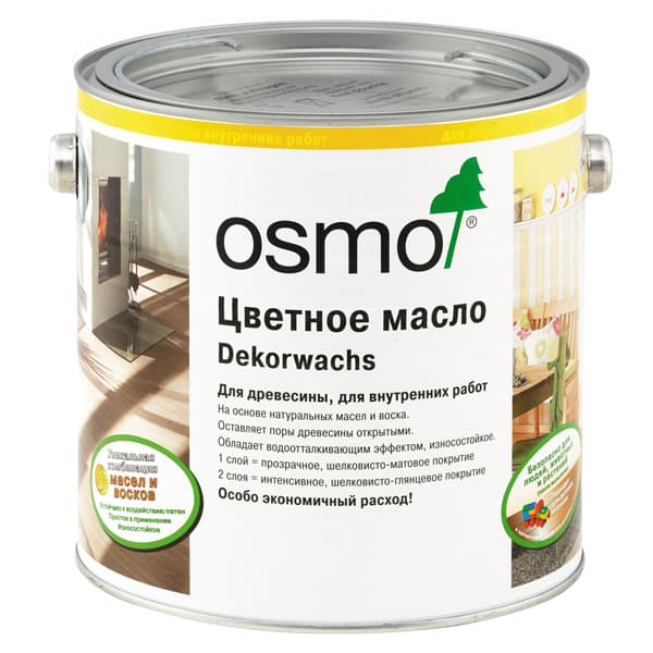 Цветное масло Osmo Dekorwachs 3136 Береза 0,125 л