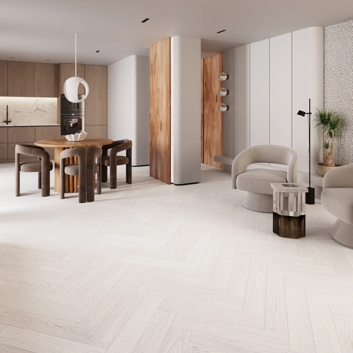 Вінілова підлога Barlinek Next Step HB Aura Дуб Olivia Класична Ялинка