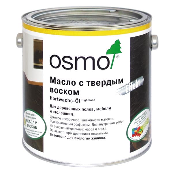 Масло с твердым воском Цветное Osmo Hartwachs-Öl Effekt 3091 серебро Саше 5 мл