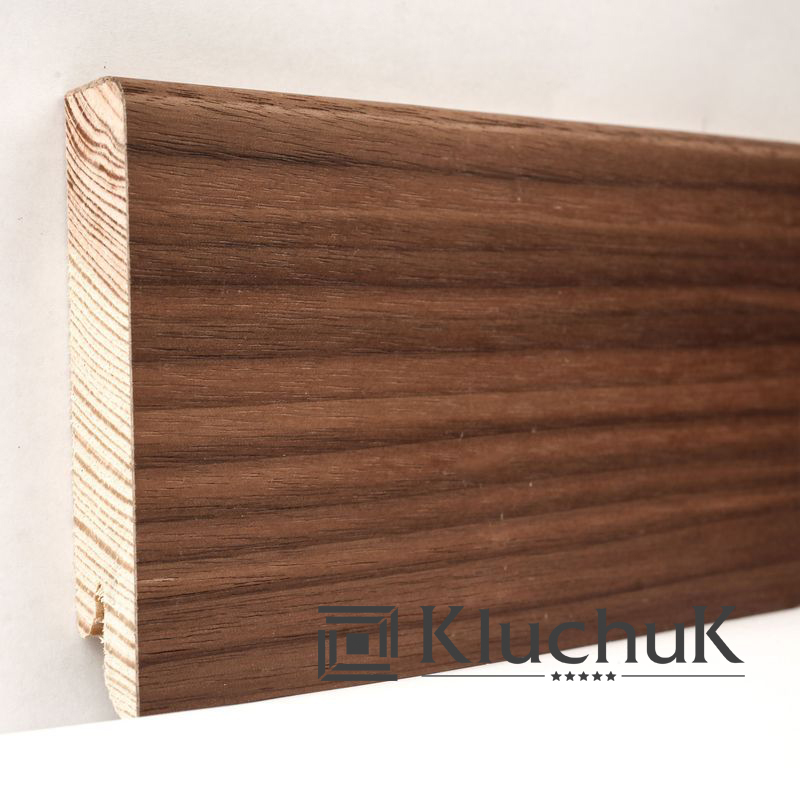 Плінтус дерев'яний Kluchuk Модерн Американський горіх, 18х80х2400 мм