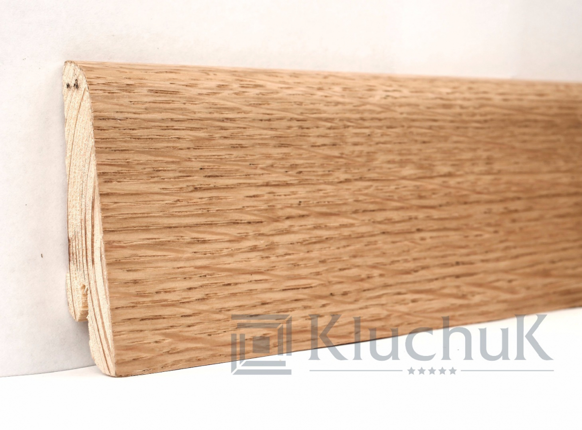 Плінтус дерев'яний Kluchuk Євро Дуб натур, 18х60х2400 мм