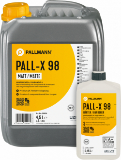 PALLMANN PALL-X 98 напівматовий Двокомпонентний лак на водній основі для паркетної підлоги з дуже високим навантаженням 4,95 л