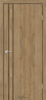 Міжкімнатні двері Stildoors Loft Лофт Лайн 400 Дуб Крафт, чорний матовий торець
