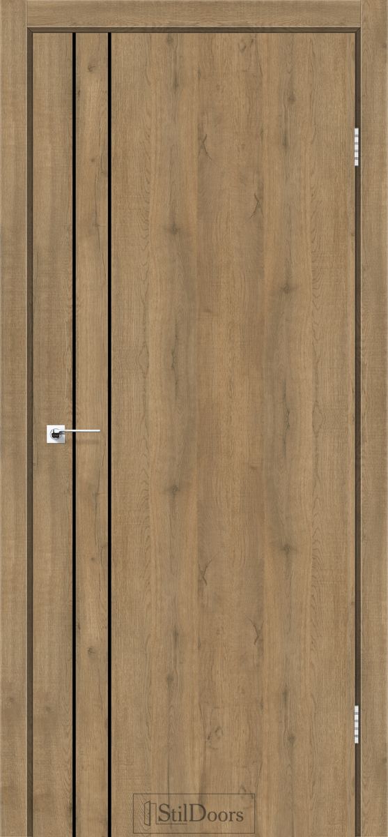 Міжкімнатні двері Stildoors Loft Лофт Лайн 900 Дуб Крафт, чорний матовий торець
