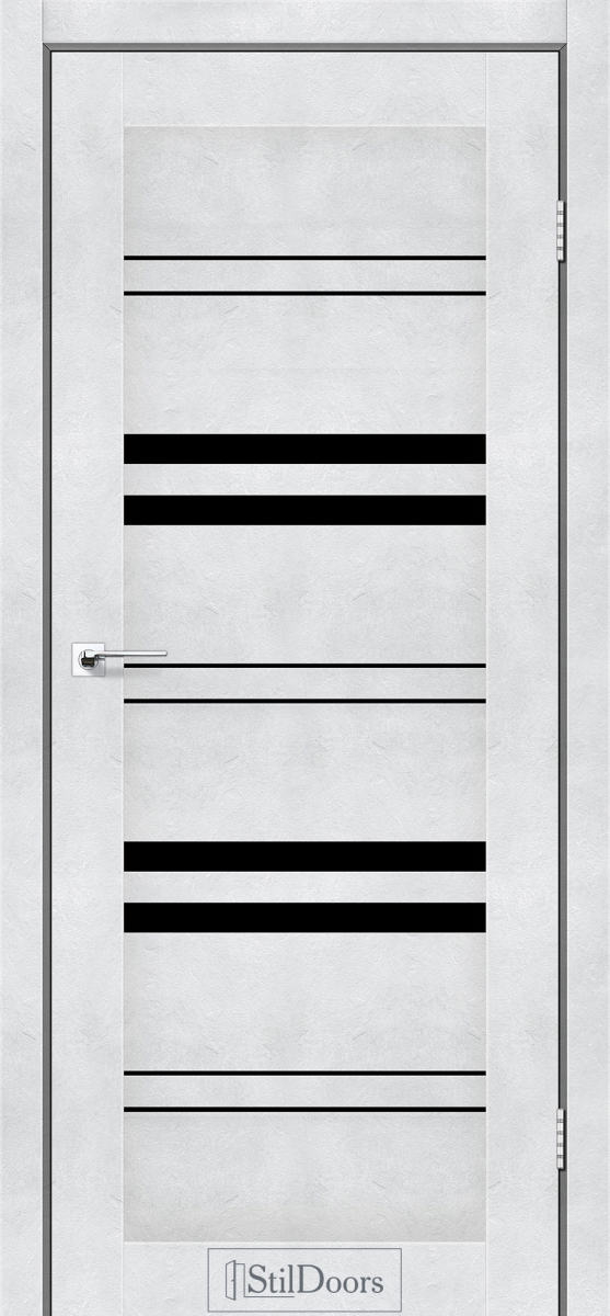 Міжкімнатні двері Stildoors Stil Словенія Світлий Бетон скло Чорне 800 мм Стіл
