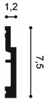 Плінтус гнучкий Orac Decor SX187F поліуретан, білий 12x75 мм, 2 м