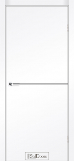 Міжкімнатні двері Stildoors Loft Лофт Алюміній 800 Білий Мат (ПП),, молдинг чорний, алюмінієвий торець