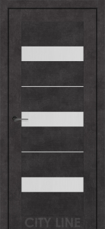 Міжкімнатні двері City Line Express ОSCAR 38мм Сорана 900 Онікс Сірий Еко-touch скло сатін