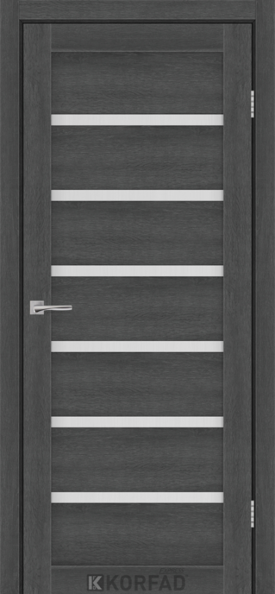 Міжкімнатні двері Korfad Express Делмонт 38мм Ясен Граніт скло сатін 900