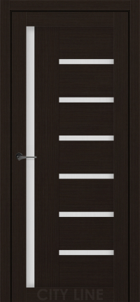 Міжкімнатні двері City Line Express BRAVO 37мм Амадея 600 Венге Класик Екошпон скло сатін