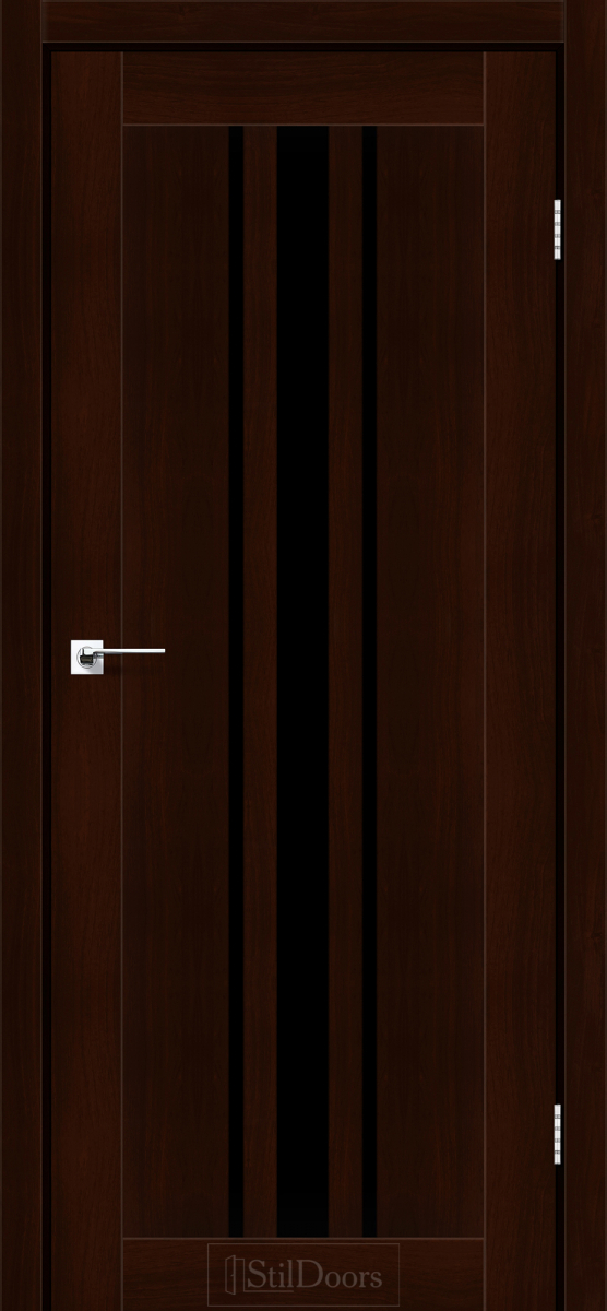 Міжкімнатні двері Stildoors Stil Арізона Каштан скло Чорне 400 мм Стіл