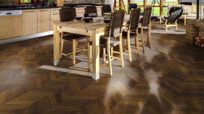 Паркетна дошка KAHRS CHEVRON Oak Chevron Dark Brown Oil