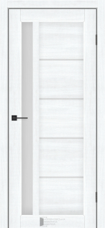 Міжкімнатні двері KFD Гранд 400 мм NEW Альба Біла (PVC) скло Сатин