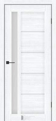 Міжкімнатні двері KFD Гранд 800 мм NEW Альба Біла (PVC) скло Сатин