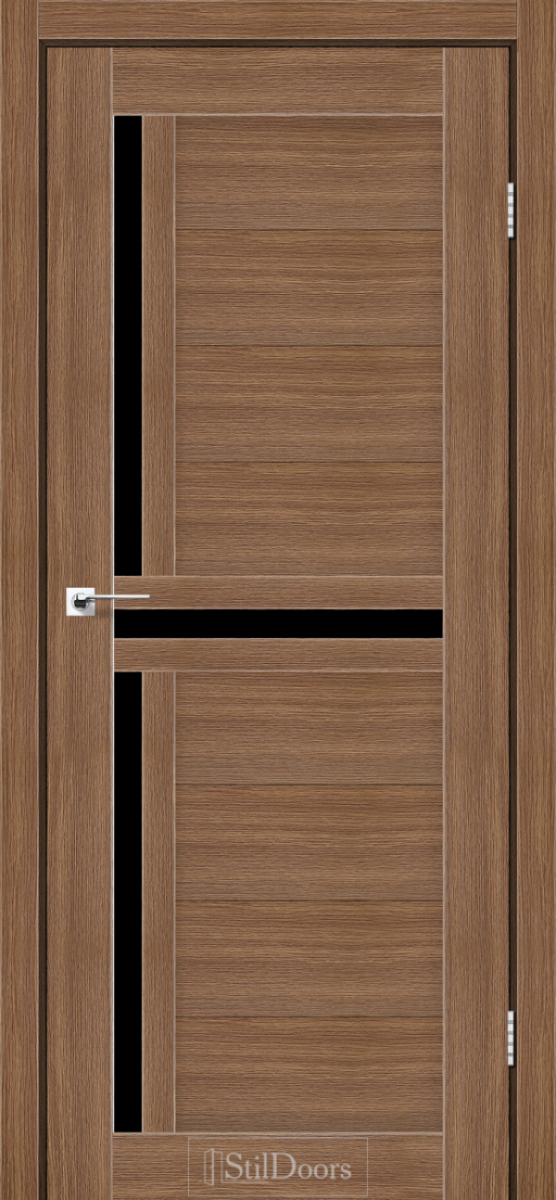 Міжкімнатні двері Stildoors Stil Вест Італійський Горіх скло Чорне 600 мм Стіл