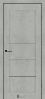 Міжкімнатні двері KFD Вена 600 мм NEW Альба Лайн (PVC) скло Чорне