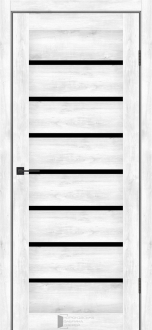 Міжкімнатні двері KFD Sonata Ліра Дуб Сірий 900 мм Скло чорне