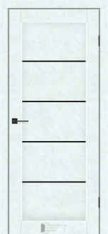 Міжкімнатні двері KFD Вена 700 мм NEW Бетон Білий (PVC) скло Чорне