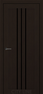Міжкімнатні двері City Line Express BRAVO 37мм Роккі 900 Венге Класик Екошпон скло чорне