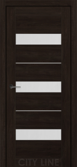 Міжкімнатні двері City Line Express ОSCAR 38мм Сорана 800 Артвуд Шоколад Еко-touch скло сатін