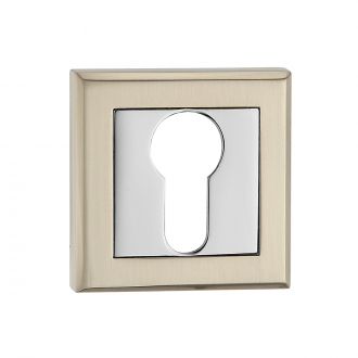 Накладка під ціліндр MVM LINDE E8 SN/CP Матовий нікель/Полирований хром