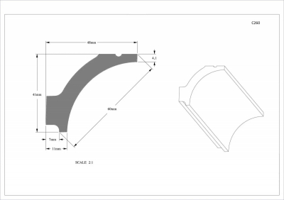 Карниз для стелі Orac Decor C260Flex, гнучкий  41х48 мм, 2 м