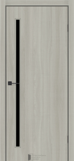 Міжкімнатні двері KFD Shield Лайн Глас-01 Шимо Пекан 600 мм Скло чорне