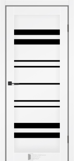 Міжкімнатні двері KFD Sonata Комфорт Сніжний Мат 600 мм Скло чорне