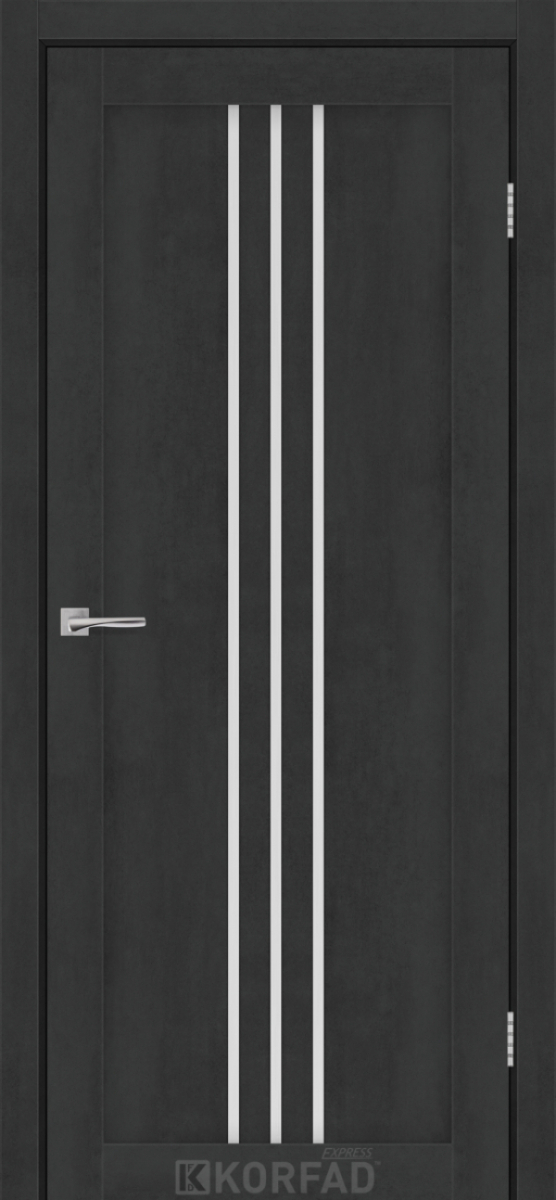 Міжкімнатні двері Korfad Express Стілтон 38мм Бетон Графіт скло сатін 700