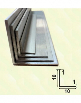 Кут алюмінієвий 10*10 мм Срібло Матовий рівносторонній, фарбований 3 м