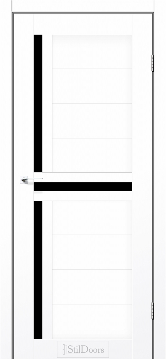 Міжкімнатні двері Stildoors Stil Вест Світле Дерево скло Чорне 400 мм Стіл