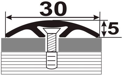 Поріг ЛП 30 мм 308 Дуб сірий, 270 см, ламінація