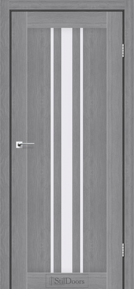 Міжкімнатні двері Stildoors Stil Арізона Дуб Попелястий скло Сатін 700 мм Стіл