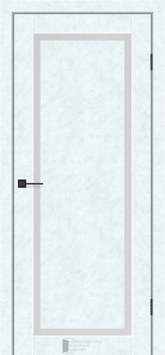 Міжкімнатні двері KFD Classik Престиж 6 Бетон Білий 800 мм Скло сатін