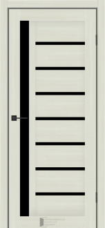 Міжкімнатні двері KFD Sonata Аркадія Шимо Ваніль 400 мм Скло чорне