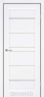 Міжкімнатні двері Korfad Express Віста 40мм Білий Мат Кристал скло сатін 900