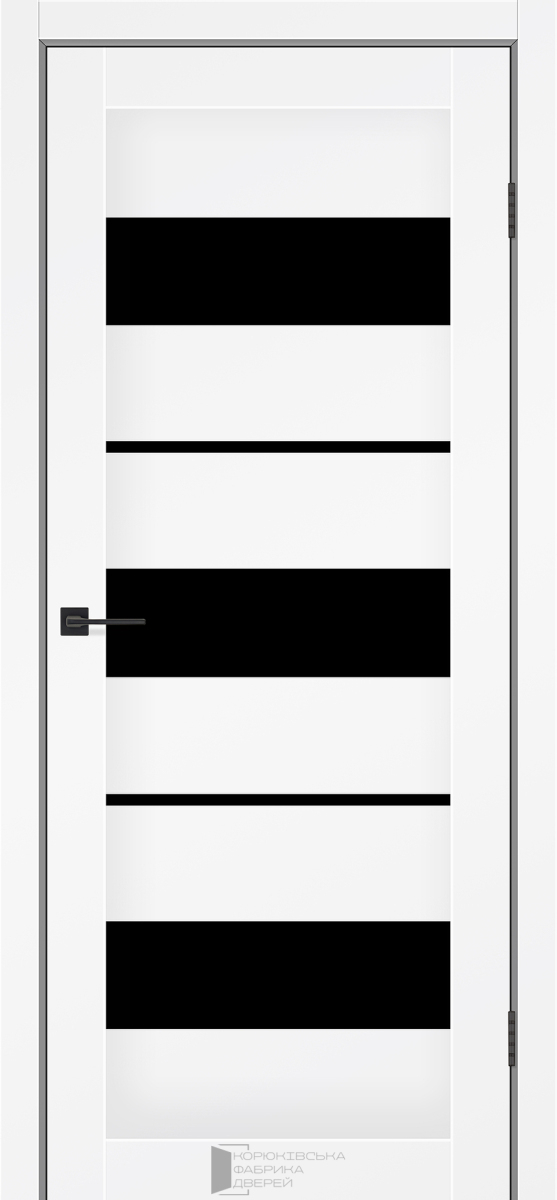 Міжкімнатні двері KFD Sonata Флора Сніжний мат 900 мм Скло чорне