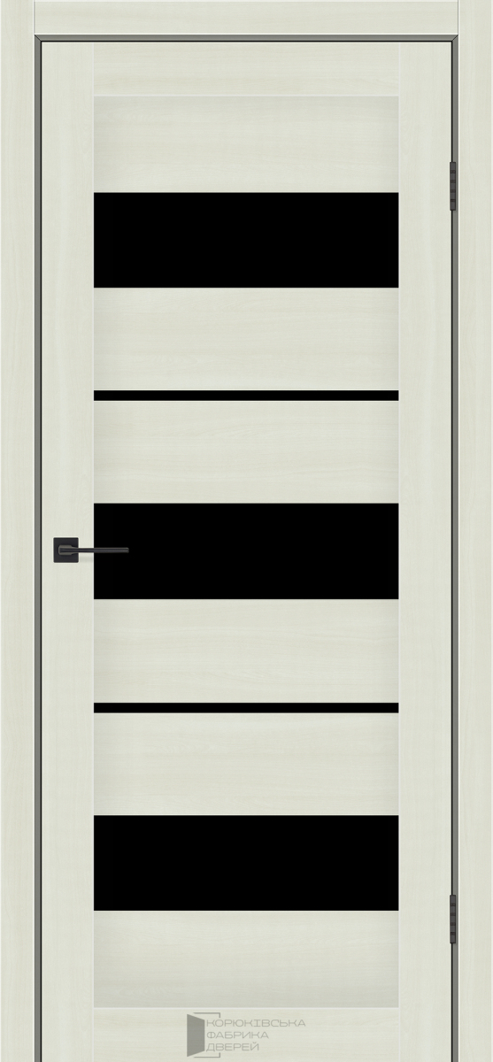 Міжкімнатні двері KFD Sonata Флора Шимо Ваніль 700 мм Скло чорне