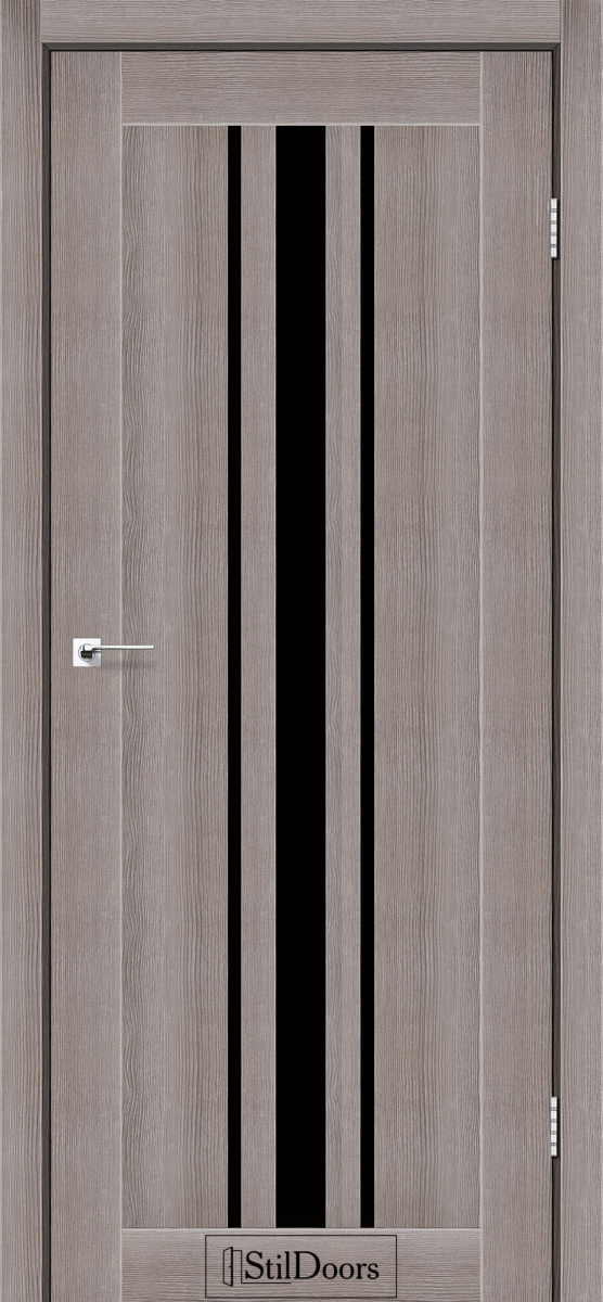 Міжкімнатні двері Stildoors Stil Арізона Трюфель скло Чорне 400 мм Стіл