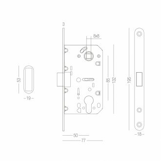 Магнітний механізм під циліндр MVM MG-2056C AB стара бронза