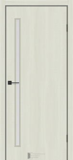 Міжкімнатні двері KFD Shield Лайн Глас-01 Шимо Ваніль 600 мм Скло сатін