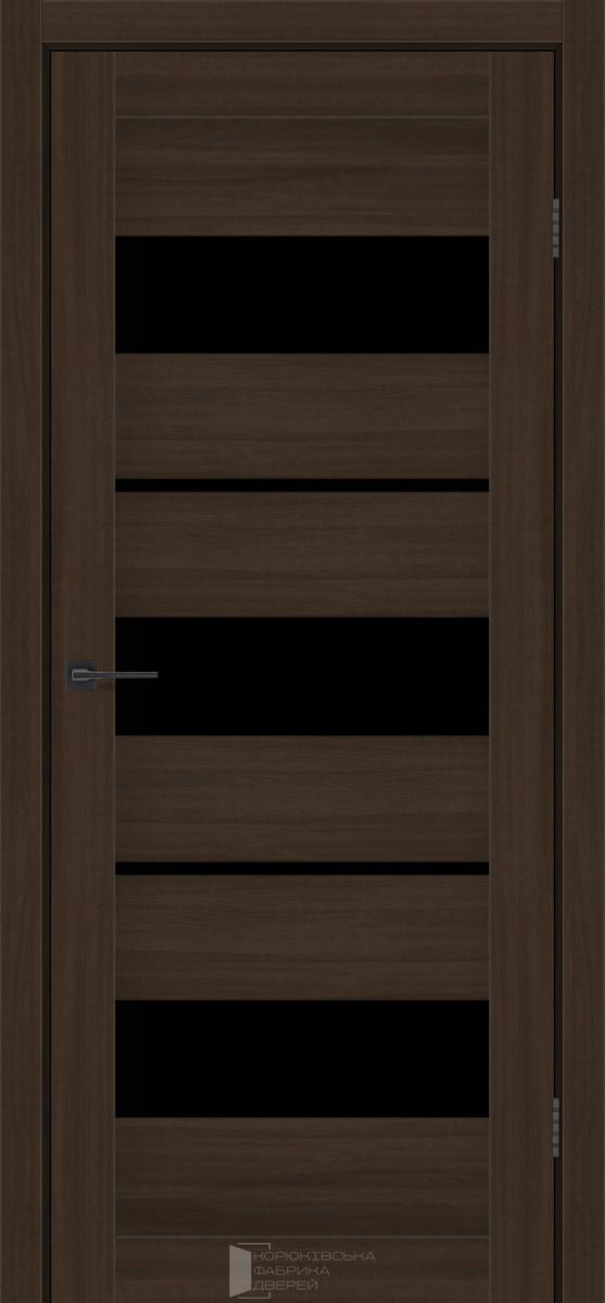 Міжкімнатні двері KFD Sonata Флора Шимо Махонь 800 мм Скло чорне